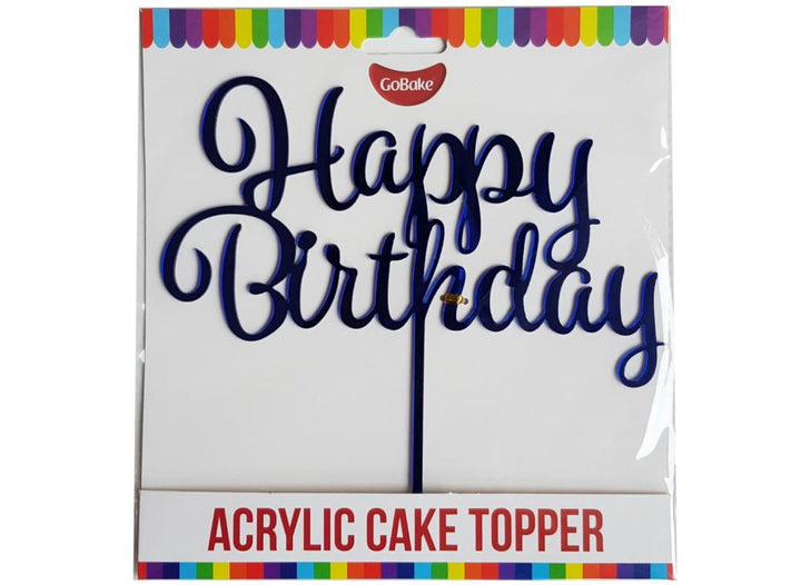 GoBake Happy Birthday Cake Topper - Blue