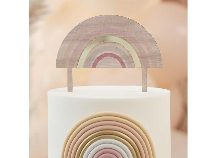 Happy Everything Rainbow Wooden Cake Topper