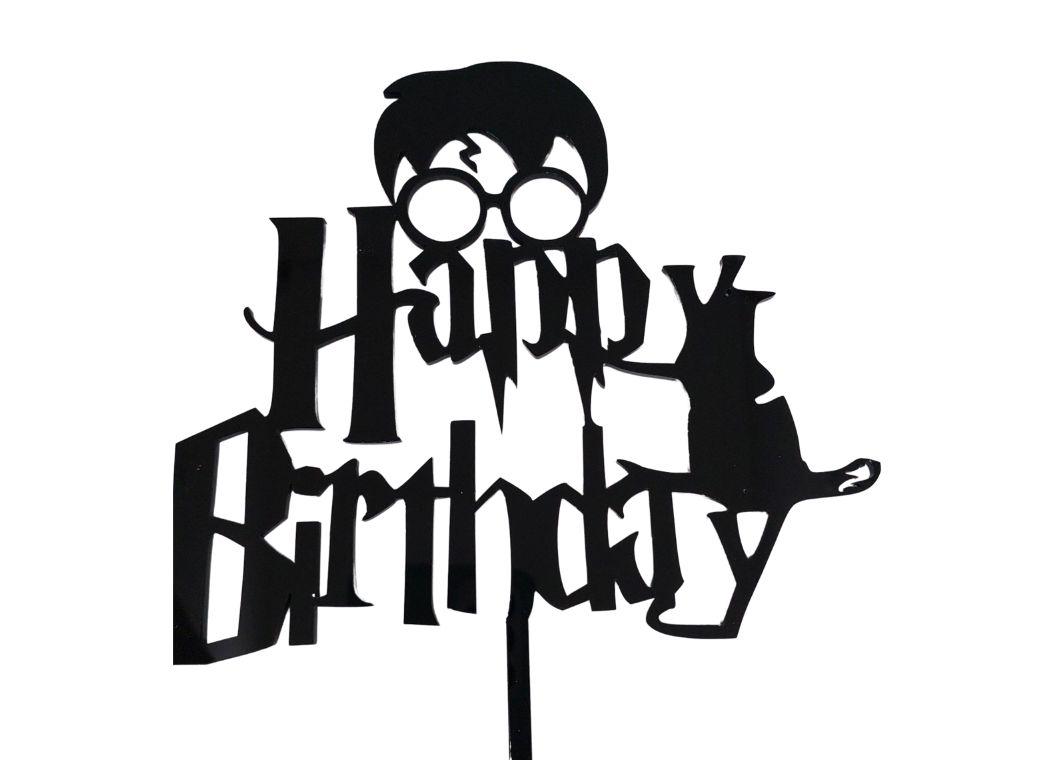 Harry Potter Glasses Cake Topper - Black