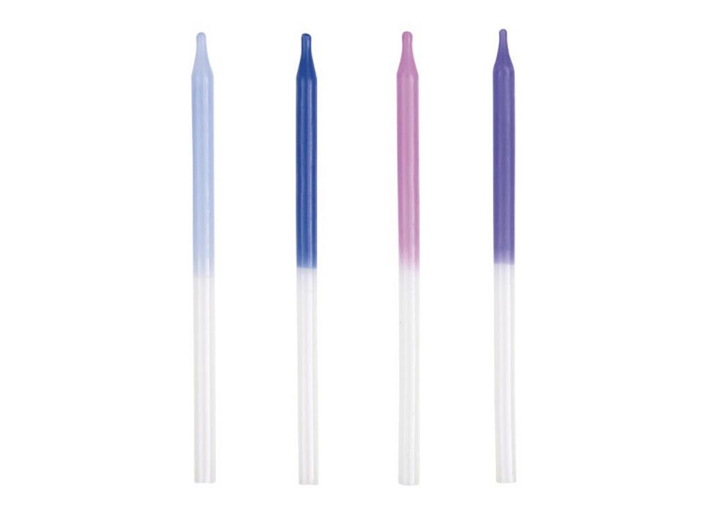 Purple Metallic Dipped Candles 12pk