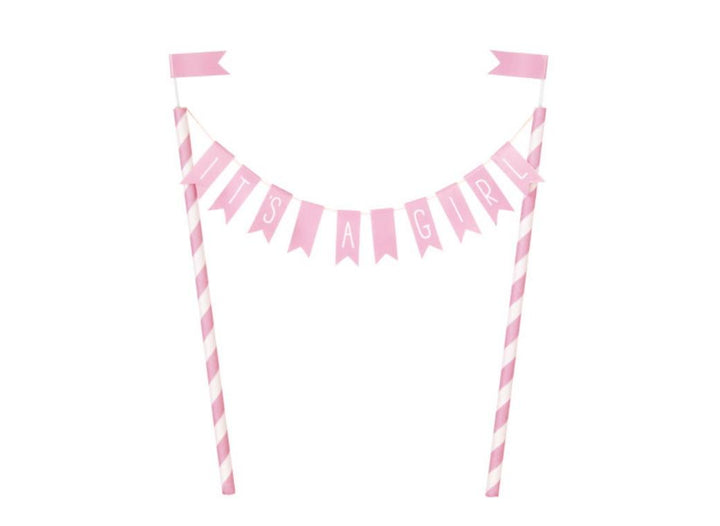 It's A Girl Bunting Cake Topper