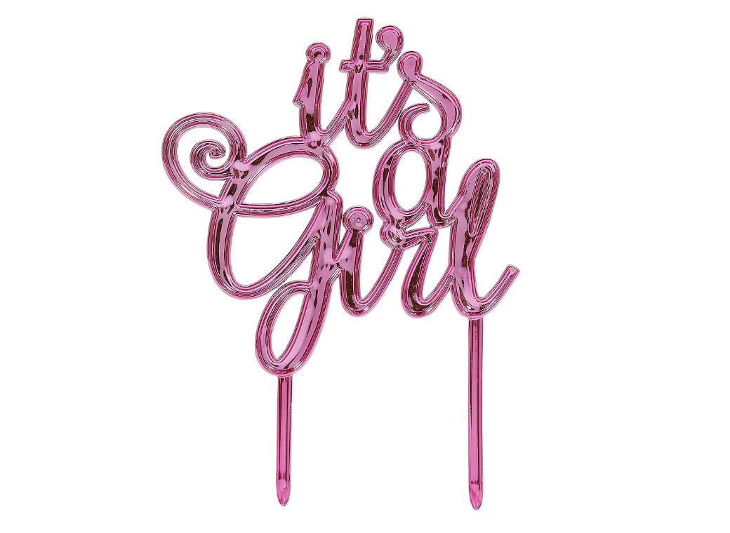 It's A Girl Pink Cake Topper