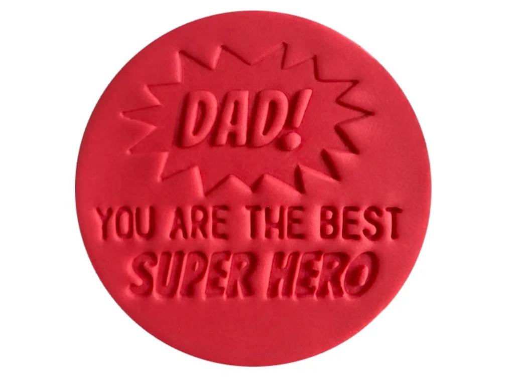 Little Biskut Dad! You Are the Best Super Hero Embosser