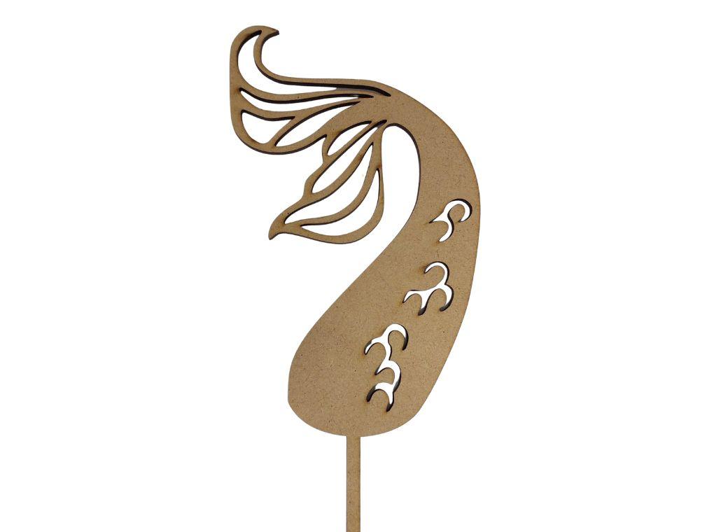 Mermaid Tail Cake Topper - Wood