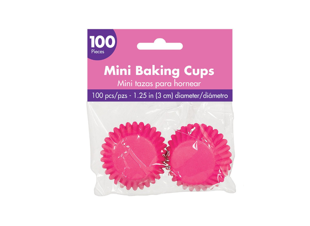 Mini Cupcake Cases 100pk - Bright Pink