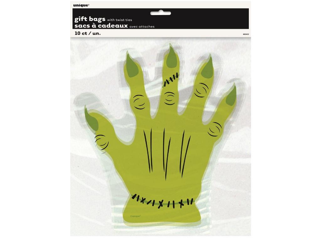 Monster Hand Shaped Treat Bags 10pk