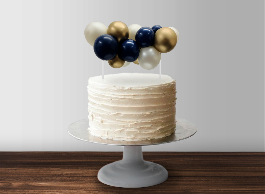 Balloon Garland Cake Topper - Navy, White & Gold