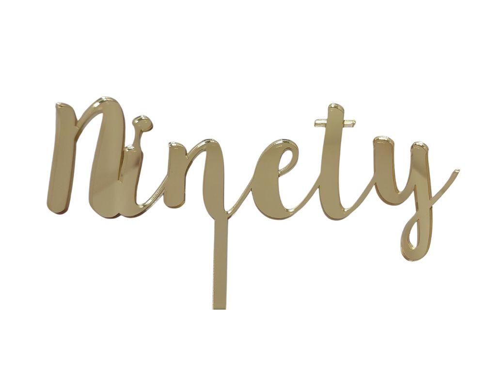 Ninety Cake Topper - Gold