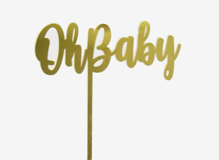 GoBake Oh Baby Cake Topper - Gold