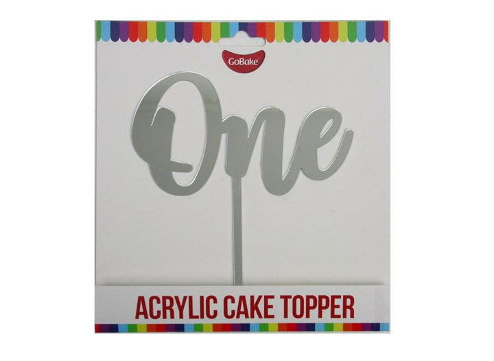 GoBake One Cake Topper - Silver