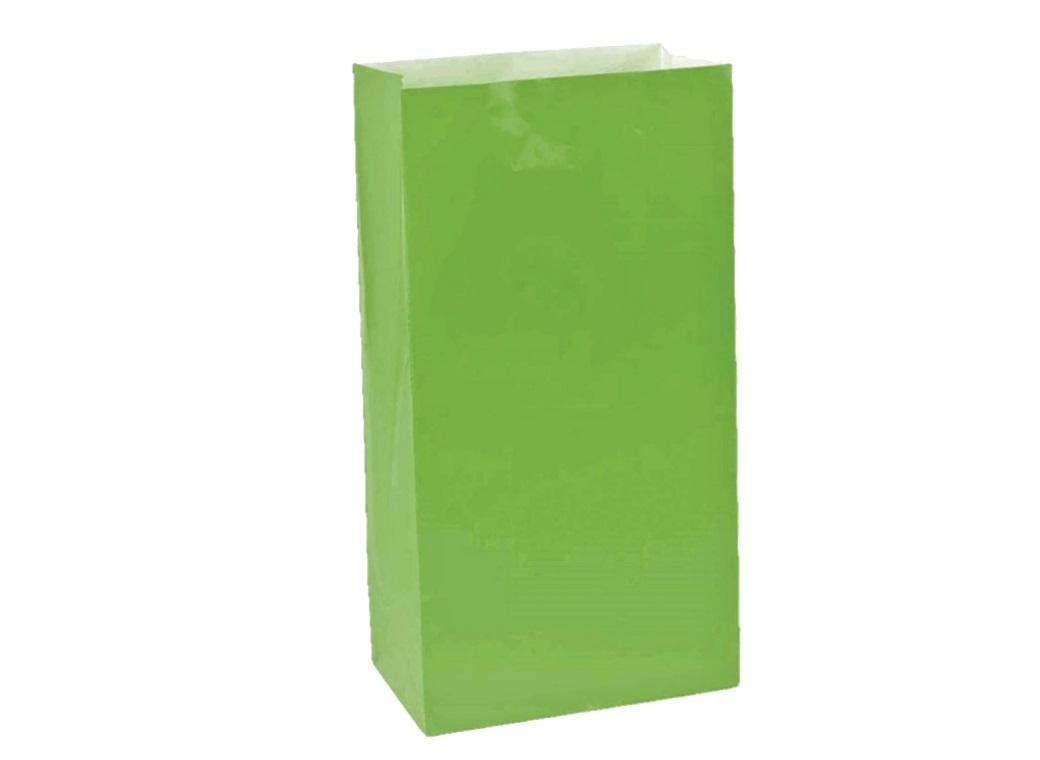 Paper Treat Bags 12pk Kiwi Green