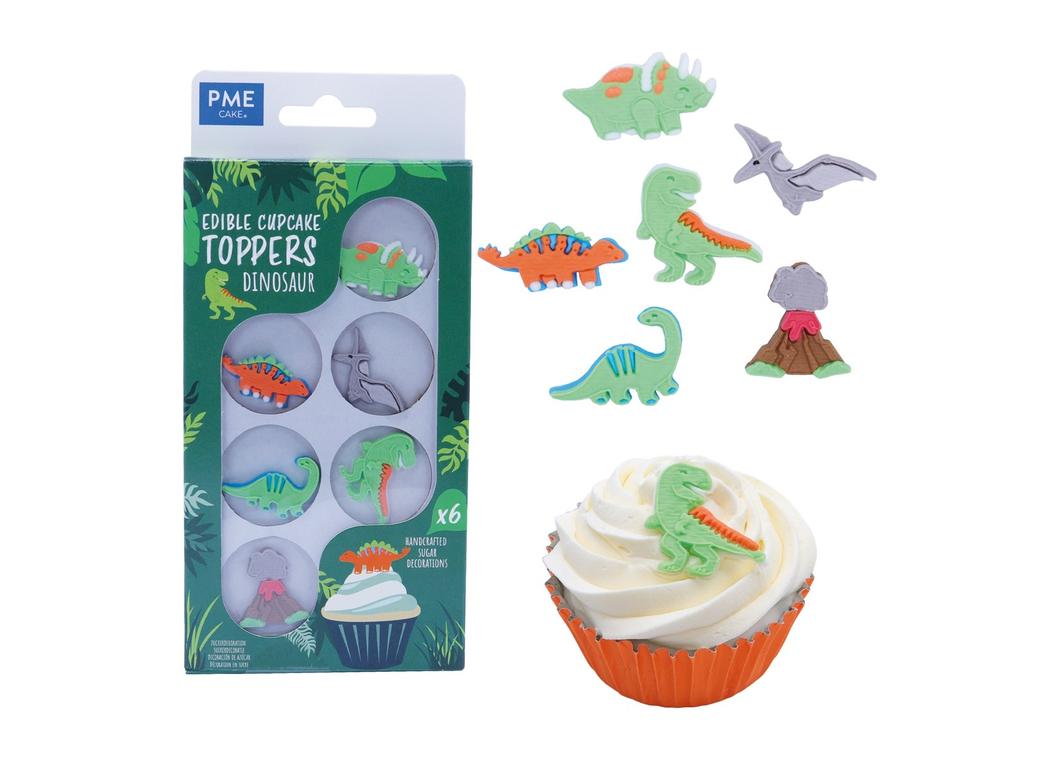 PME Edible Cupcake Toppers Dinosaur 6pk