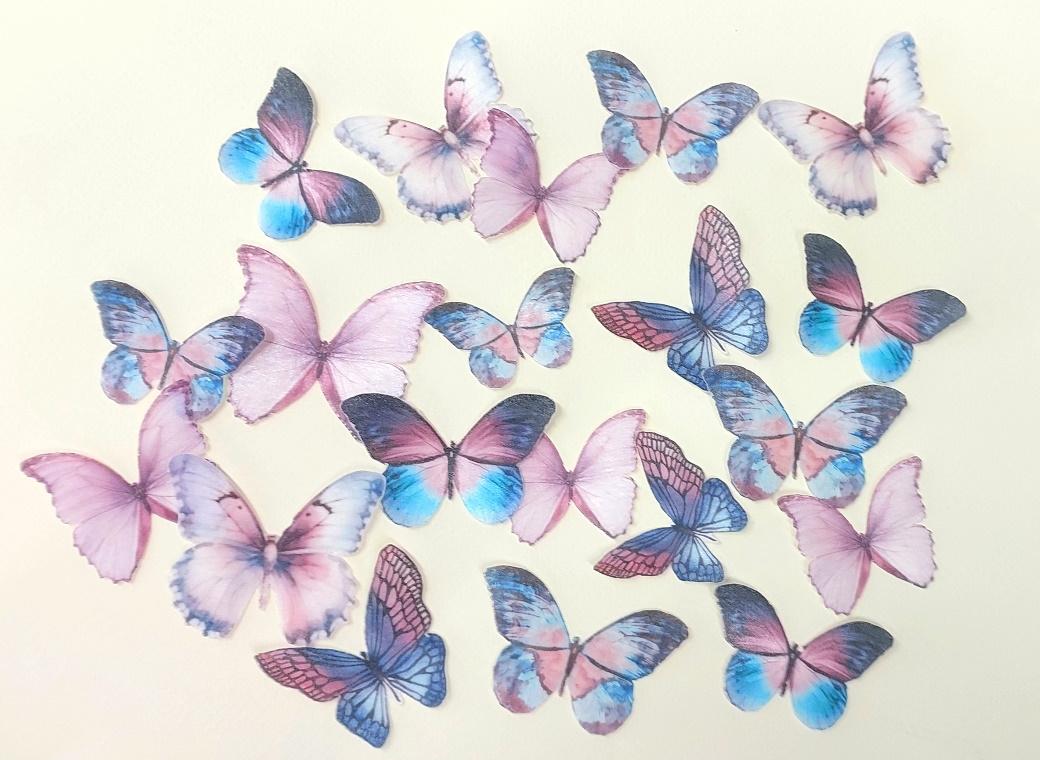 Edible Wafer Toppers - Purple Butterflies