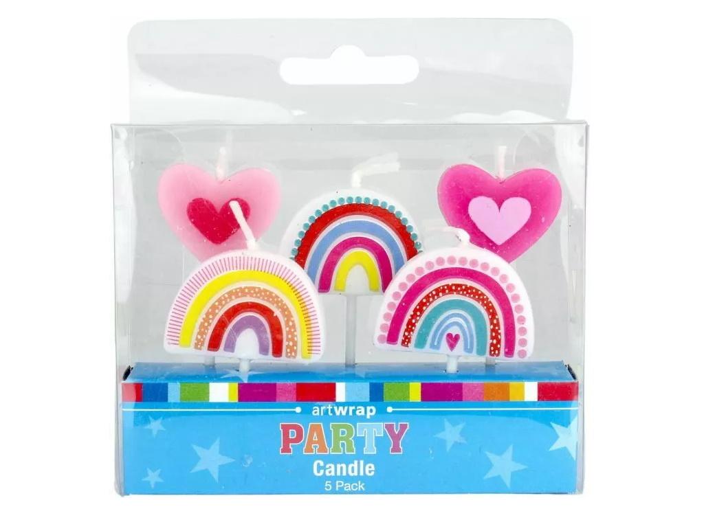 Rainbow Love Candles 5pk