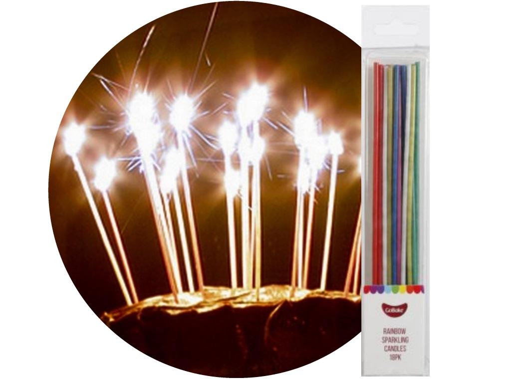 Sparkling Candles 18pk Rainbow