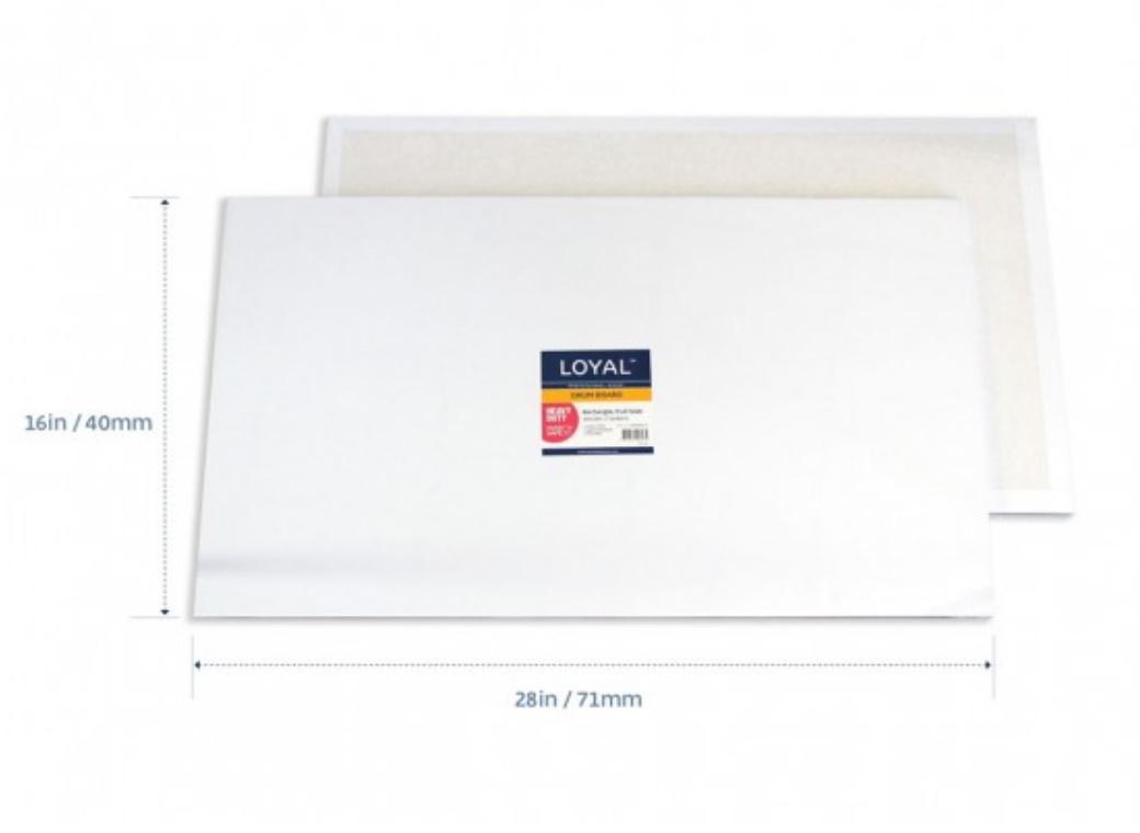 Rectangle White Drum Cake Board - Full Slab