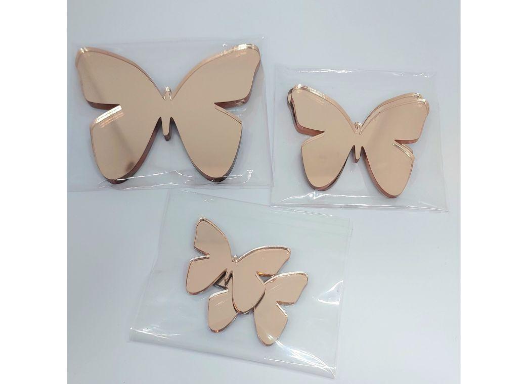 Acrylic Butterflies 6pk - Rose Gold