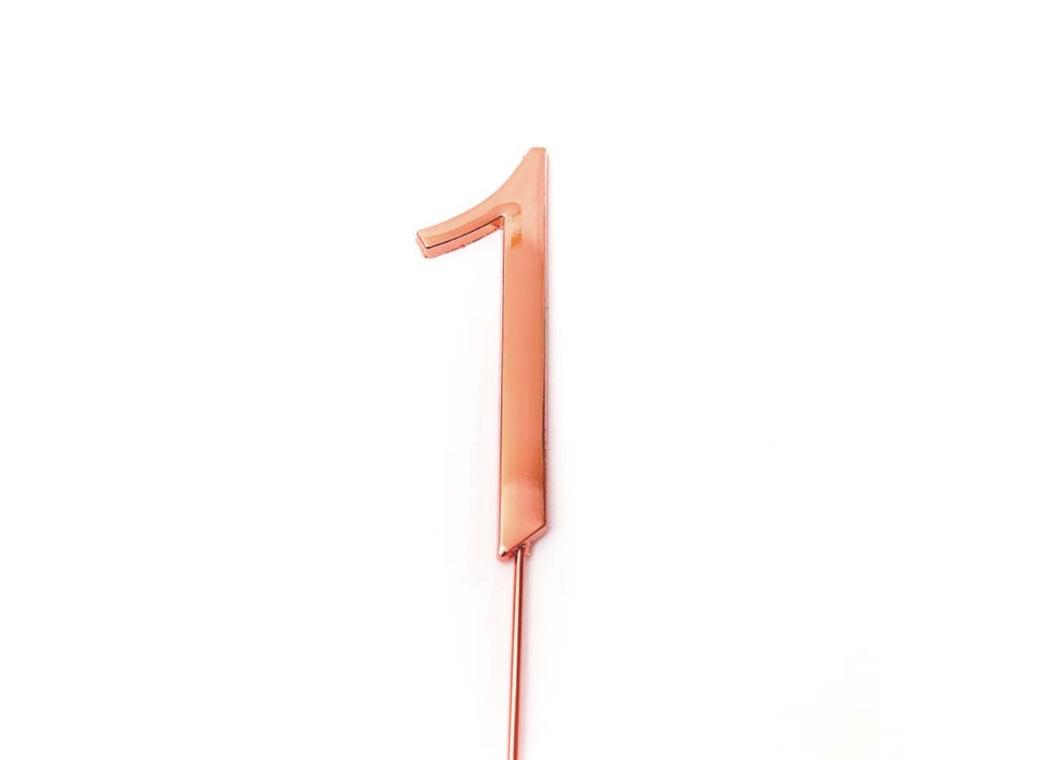 Rose Gold Cake Topper - Number 1