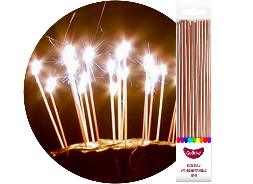 Sparkling Candles 18pk Rose Gold