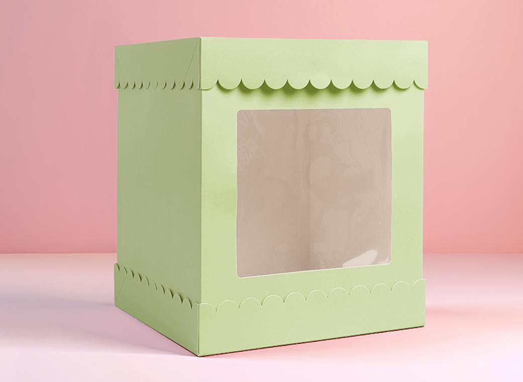 Scalloped 10" Cake Box - Pastel Green