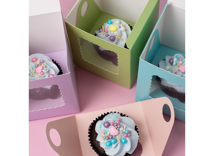 Scalloped Single Cupcake Box 6pk - White