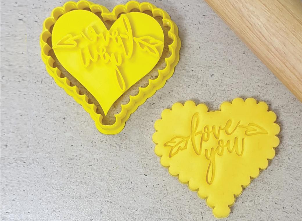 Love You Scalloped Heart Cutter & Embosser Set