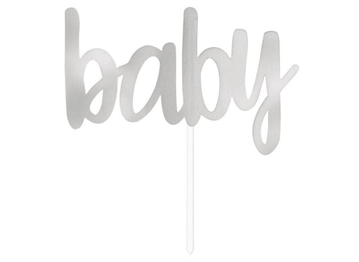 Silver Foil Cake Topper - Baby