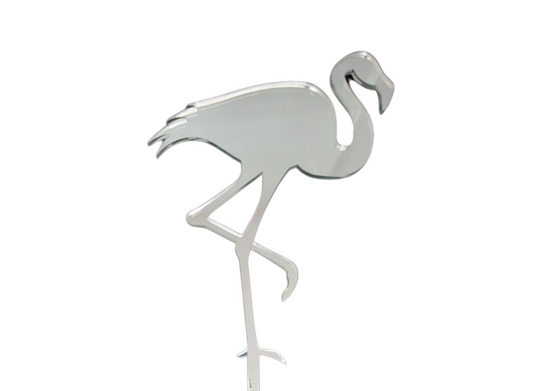 Flamingo Cake Topper - Silver