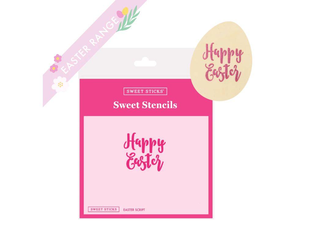 Sweet Sticks Stencil - Easter Script