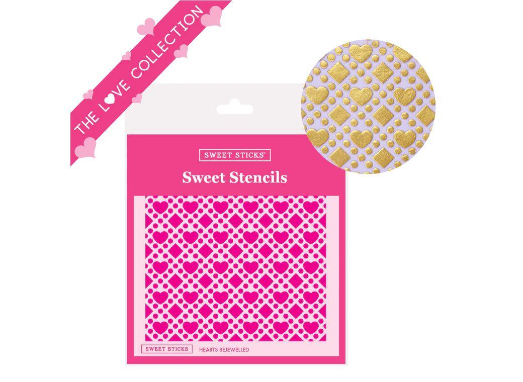 Sweet Sticks Stencil - Hearts Bejewelled