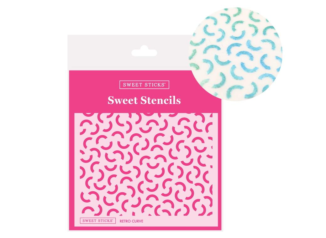 Sweet Sticks Stencil - Retro Curve