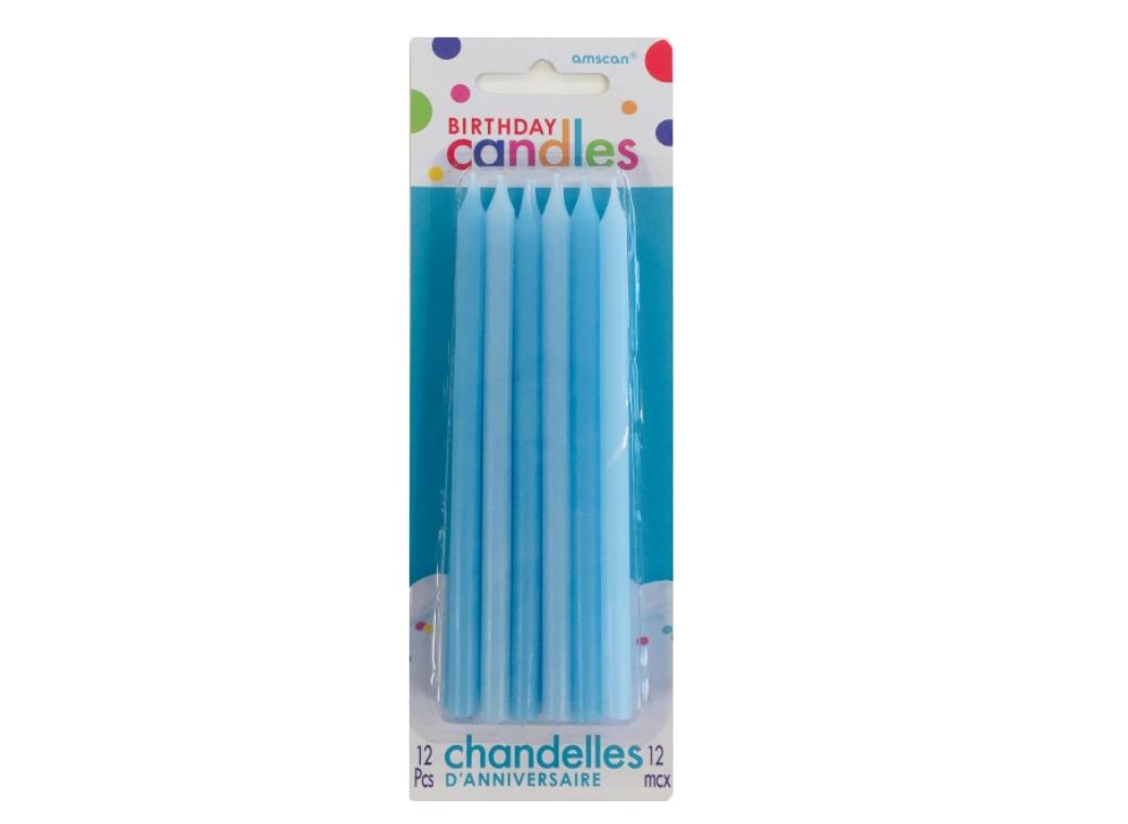 Tall Blue Candles 12pk