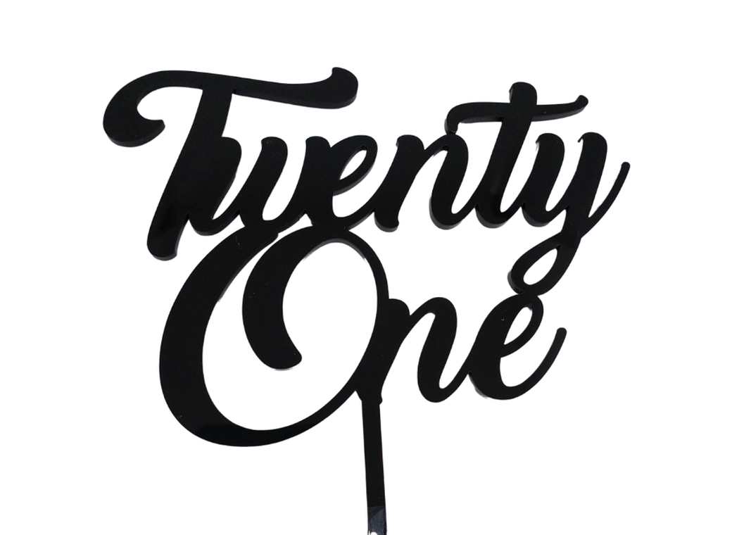 Twenty One Classic Cake Topper - Black