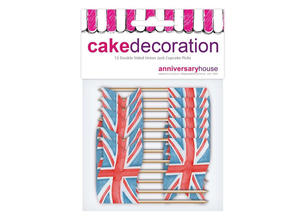 Union Jack Cupcake Picks 12pk