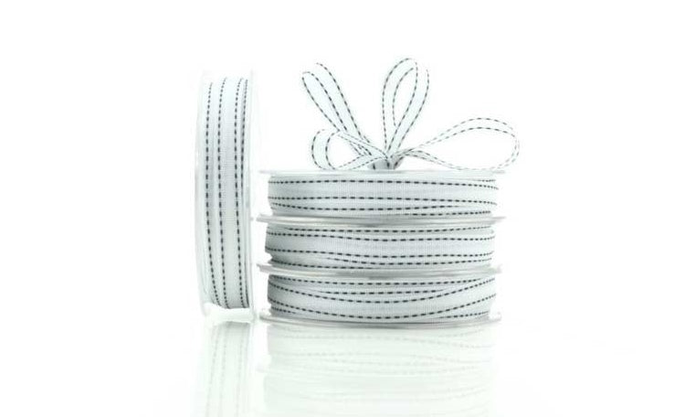 Grosgrain Ribbon - White & Black