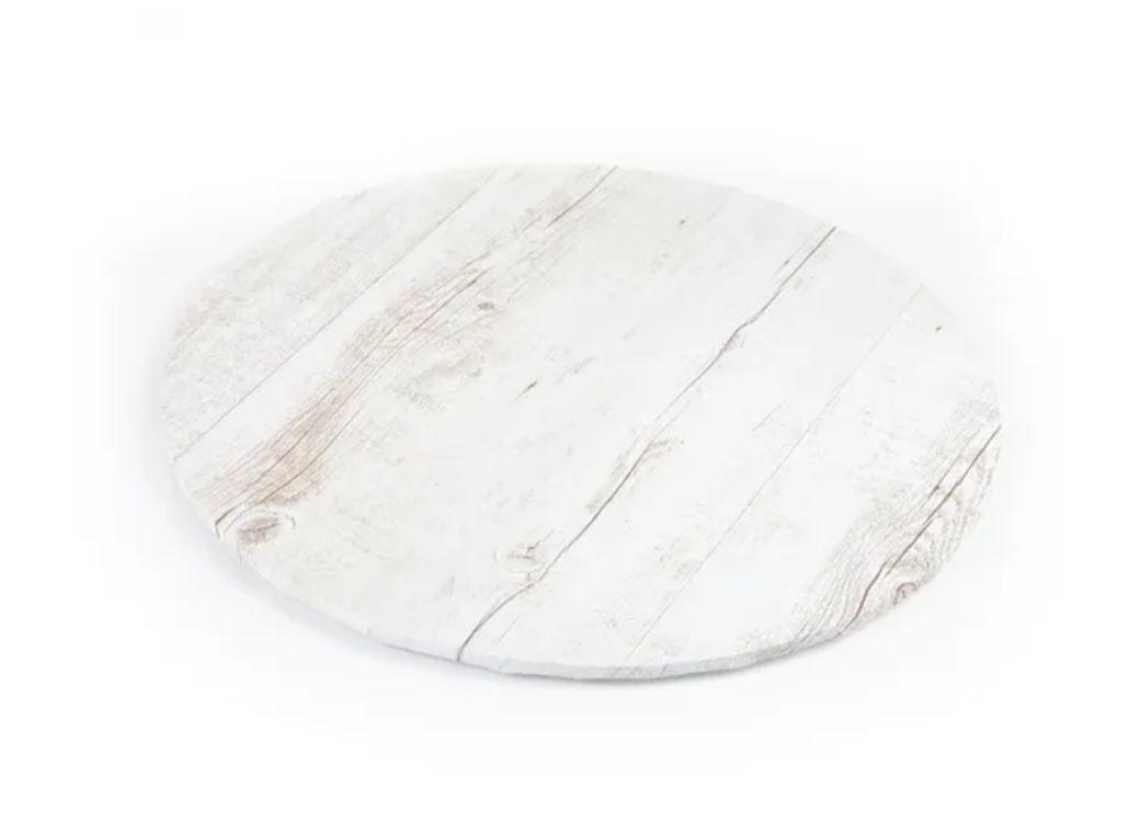 White Wood Round Cake Board - 10"