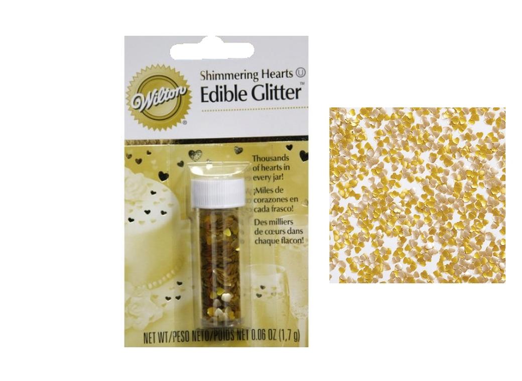 Wilton Edible Glitter Hearts - Gold