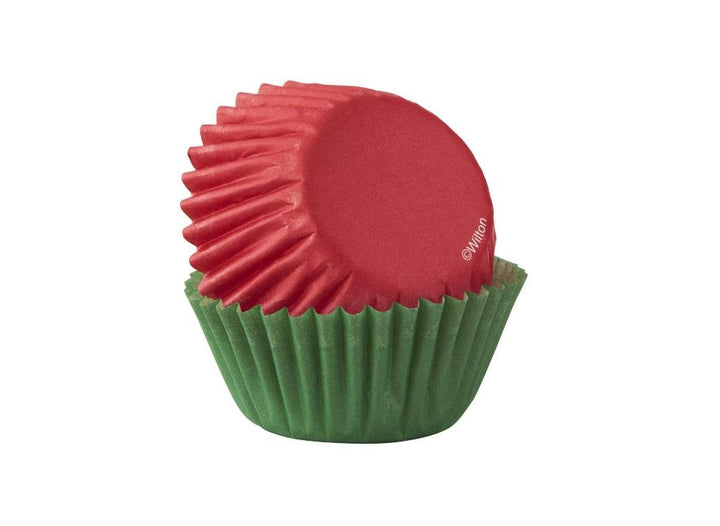 Wilton Mini Cupcake Cases - Red & Green 100pk