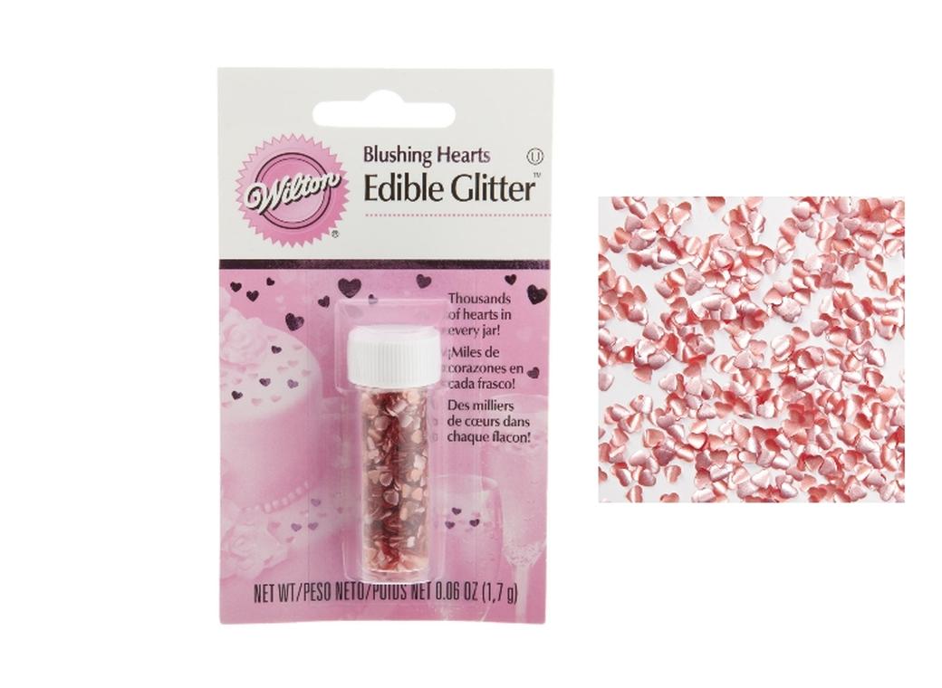 Wilton Edible Glitter Hearts - Pink