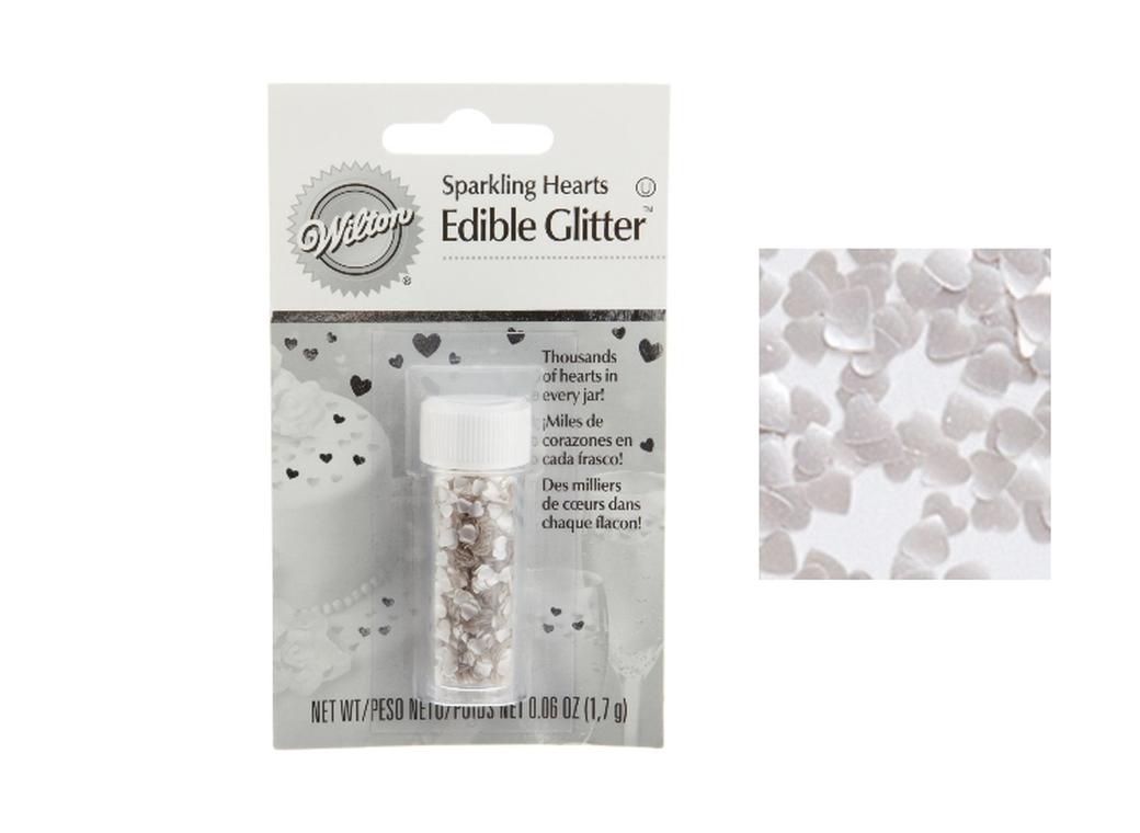 Wilton Edible Glitter Hearts - Silver