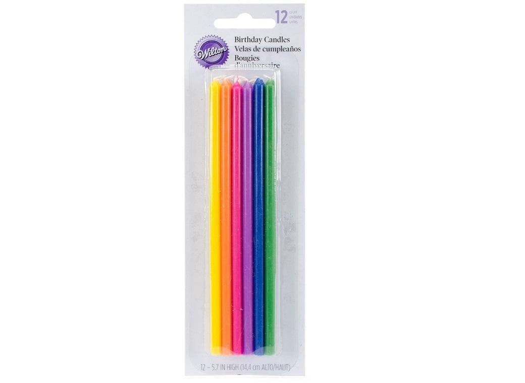 Wilton Tall Multicolour Candles 12pk