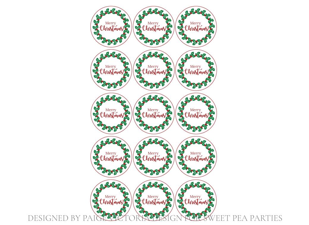 Traditional Christmas Edible Cupcake Toppers